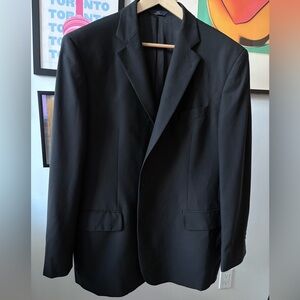 Brooks Brothers 346 Blazer Suit Jacket Wool Blend Black 45 R
